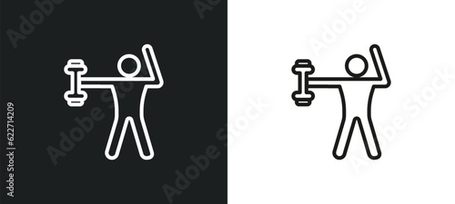 fitness exercises outline icon in white and black colors. fitness exercises flat vector icon from humans collection for web, mobile apps and ui.