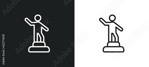 proud pose outline icon in white and black colors. proud pose flat vector icon from humans collection for web, mobile apps and ui.
