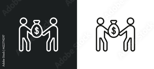 give over outline icon in white and black colors. give over flat vector icon from humans collection for web, mobile apps and ui.
