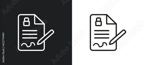 confidentiality agreement outline icon in white and black colors. confidentiality agreement flat vector icon from human resources collection for web, mobile apps and ui.