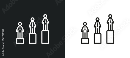 benchmarking outline icon in white and black colors. benchmarking flat vector icon from human resources collection for web  mobile apps and ui.