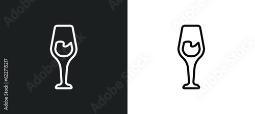 wine glass outline icon in white and black colors. wine glass flat vector icon from hotel and restaurant collection for web  mobile apps and ui.