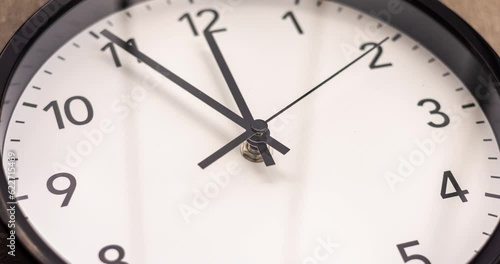 Wallpaper Mural Sun and sky reflecting in the watch during the time passing by. Time lapse on a modern white Clock on white.  Close up to a wall clock, with running time pointer. Wall clock show the running time.  Torontodigital.ca