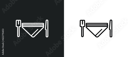 napkins outline icon in white and black colors. napkins flat vector icon from restaurant collection for web, mobile apps and ui.