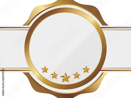 高級感のあるエンブレムの背景　横位置　ホワイト＆ゴールド
