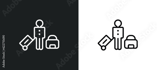 guest outline icon in white and black colors. guest flat vector icon from hotel collection for web, mobile apps and ui.