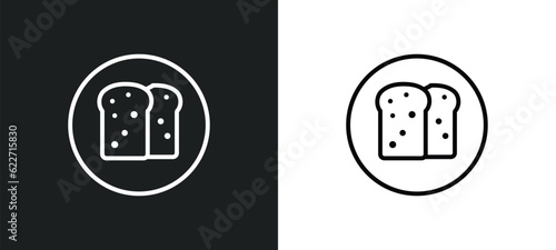 bread outline icon in white and black colors. bread flat vector icon from restaurant collection for web, mobile apps and ui.