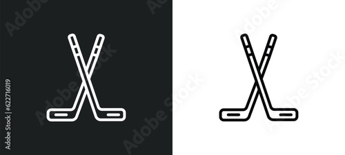ice hockey outline icon in white and black colors. ice hockey flat vector icon from hockey collection for web, mobile apps and ui.