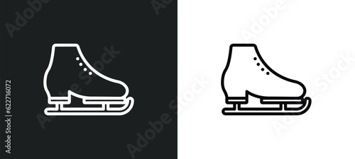 ice skate outline icon in white and black colors. ice skate flat vector icon from hockey collection for web, mobile apps and ui.