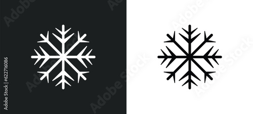 snowflake outline icon in white and black colors. snowflake flat vector icon from hockey collection for web, mobile apps and ui.