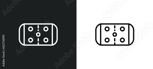 ice court outline icon in white and black colors. ice court flat vector icon from hockey collection for web, mobile apps and ui.