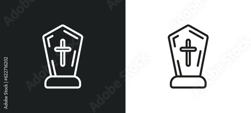 tomb outline icon in white and black colors. tomb flat vector icon from history collection for web, mobile apps and ui.
