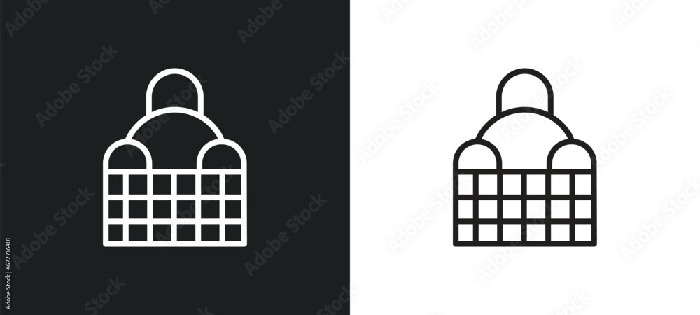 bricks outline icon in white and black colors. bricks flat vector icon from history collection for web, mobile apps and ui.