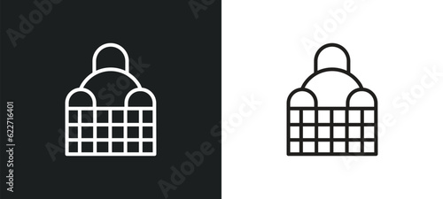 bricks outline icon in white and black colors. bricks flat vector icon from history collection for web, mobile apps and ui. © Digital Bazaar