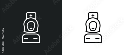 girl outline icon in white and black colors. girl flat vector icon from health collection for web, mobile apps and ui.