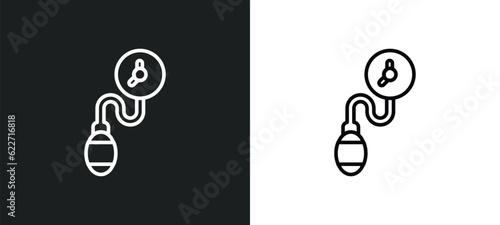 tonometer outline icon in white and black colors. tonometer flat vector icon from health and medical collection for web, mobile apps and ui.