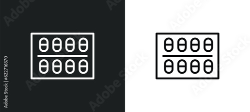 medical strip outline icon in white and black colors. medical strip flat vector icon from health and medical collection for web, mobile apps and ui.