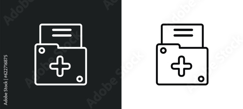 medical result outline icon in white and black colors. medical result flat vector icon from health and medical collection for web, mobile apps and ui.
