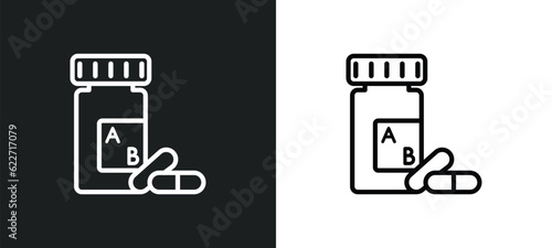 vitamin outline icon in white and black colors. vitamin flat vector icon from health and medical collection for web, mobile apps and ui.