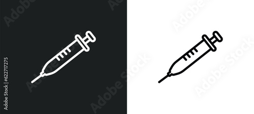 vaccine outline icon in white and black colors. vaccine flat vector icon from health and medical collection for web, mobile apps and ui.