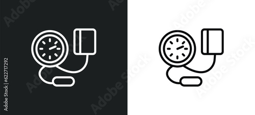 tonometer outline icon in white and black colors. tonometer flat vector icon from health and medical collection for web, mobile apps and ui.