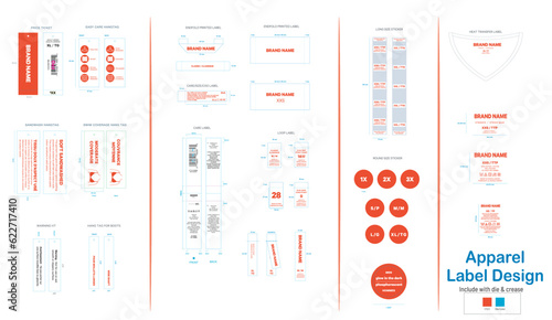 Apparel Label, Garment Label, Cloth Label, Hangtag, Sticker, Barcode Label, Round Sticker, Size sticker, Heat transfer, neck labels, Woven, Price tag,  Full package, Cloth Branding.