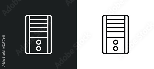 system unit outline icon in white and black colors. system unit flat vector icon from hardware collection for web, mobile apps and ui.