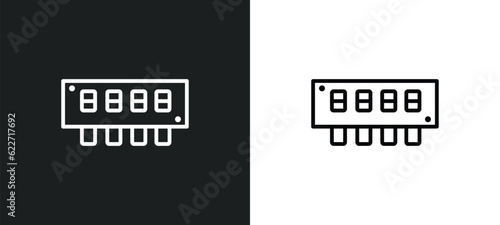 random access memory outline icon in white and black colors. random access memory flat vector icon from hardware collection for web, mobile apps and ui.