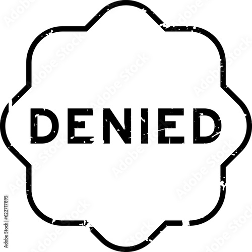 Grunge black denied word rubber seal stamp on white background