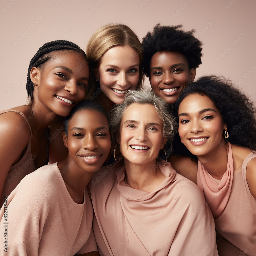 custom made wallpaper toronto digitalA stunning, diverse group of beautiful women from different races come together to create a vibrant portrait of strength and joy