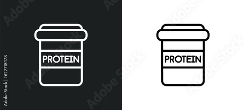 protein outline icon in white and black colors. protein flat vector icon from gymandfitness collection for web, mobile apps and ui.