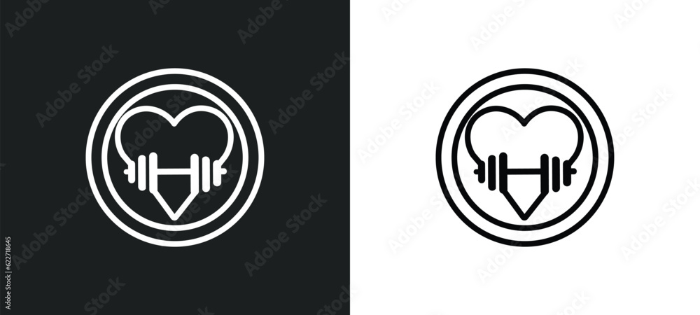 gym outline icon in white and black colors. gym flat vector icon from gymandfitness collection for web, mobile apps and ui.