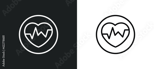 fitness heart outline icon in white and black colors. fitness heart flat vector icon from gymandfitness collection for web, mobile apps and ui.