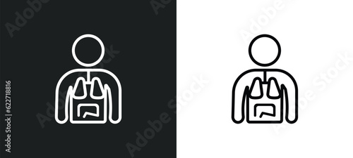 anatomy outline icon in white and black colors. anatomy flat vector icon from gymandfitness collection for web, mobile apps and ui.