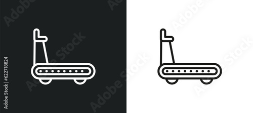 running hine outline icon in white and black colors. running hine flat vector icon from gym and fitness collection for web, mobile apps and ui.