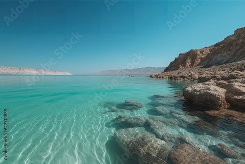 Enchanting Israeli Landscape: Majestic Mountains and the Azure Dead Sea, mountain, Dead Sea, Israel, landscape, nature, scenic, blue, beauty, majestic,