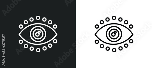 eyelid outline icon in white and black colors. eyelid flat vector icon from gestures collection for web, mobile apps and ui.