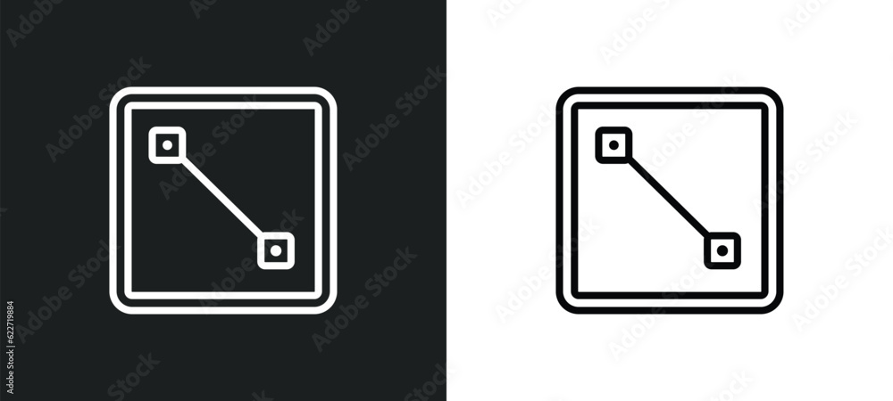 lengthen outline icon in white and black colors. lengthen flat vector icon from geometry collection for web, mobile apps and ui.