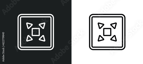 stretch outline icon in white and black colors. stretch flat vector icon from geometry collection for web, mobile apps and ui.