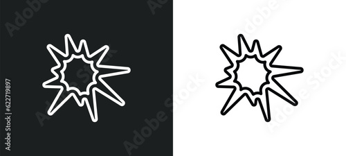 explode outline icon in white and black colors. explode flat vector icon from geometry collection for web, mobile apps and ui.