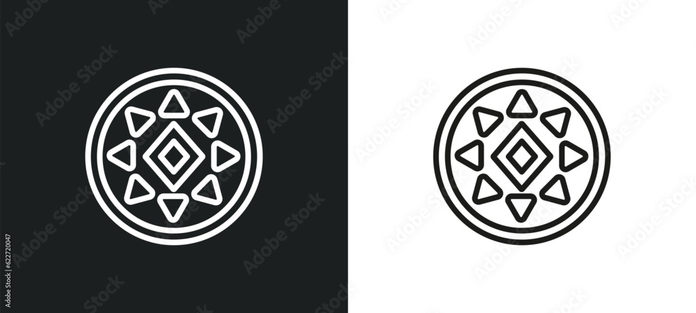 sri yantra outline icon in white and black colors. sri yantra flat vector icon from geometry collection for web, mobile apps and ui.