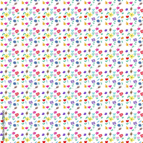 pattern with colorful flowers.
