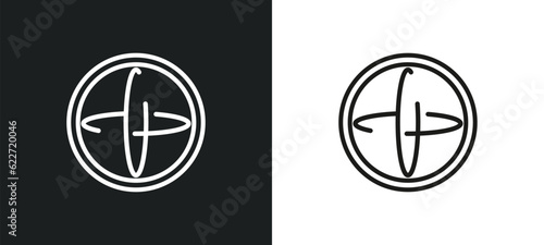 sphere outline icon in white and black colors. sphere flat vector icon from geometry collection for web, mobile apps and ui.