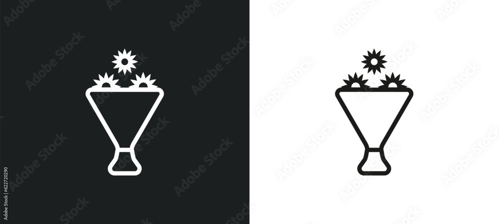 Fototapeta premium daisy bouquet outline icon in white and black colors. daisy bouquet flat vector icon from general collection for web, mobile apps and ui.