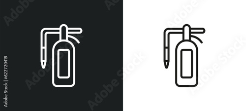 fire estinguisher outline icon in white and black colors. fire estinguisher flat vector icon from general collection for web, mobile apps and ui.