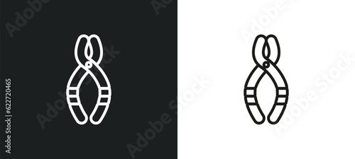 nippers outline icon in white and black colors. nippers flat vector icon from general collection for web, mobile apps and ui.