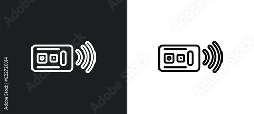 active sensor outline icon in white and black colors. active sensor flat vector icon from general collection for web, mobile apps and ui.