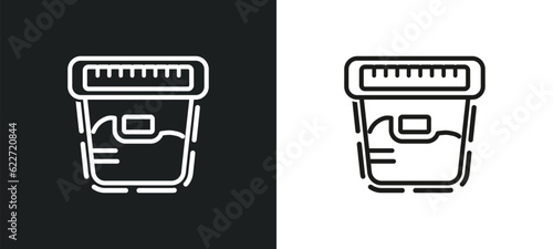 urine test outline icon in white and black colors. urine test flat vector icon from general collection for web, mobile apps and ui.