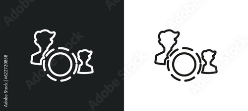 team target outline icon in white and black colors. team target flat vector icon from general collection for web, mobile apps and ui.