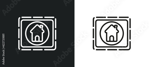 smart home hub outline icon in white and black colors. smart home hub flat vector icon from general collection for web, mobile apps and ui.